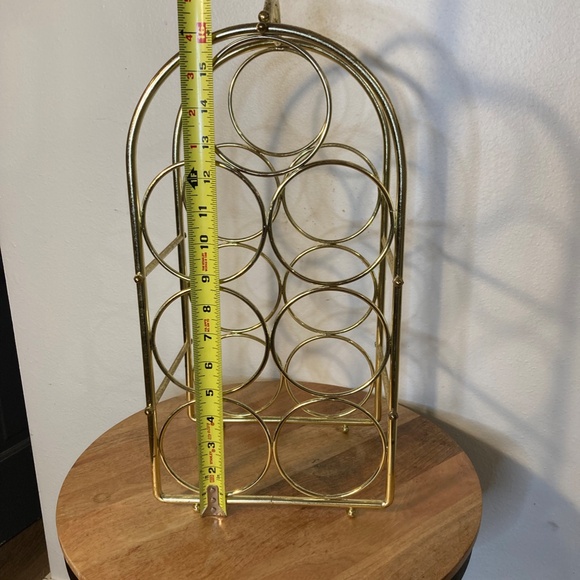90s vintage brass wine rack 7 bottle holder